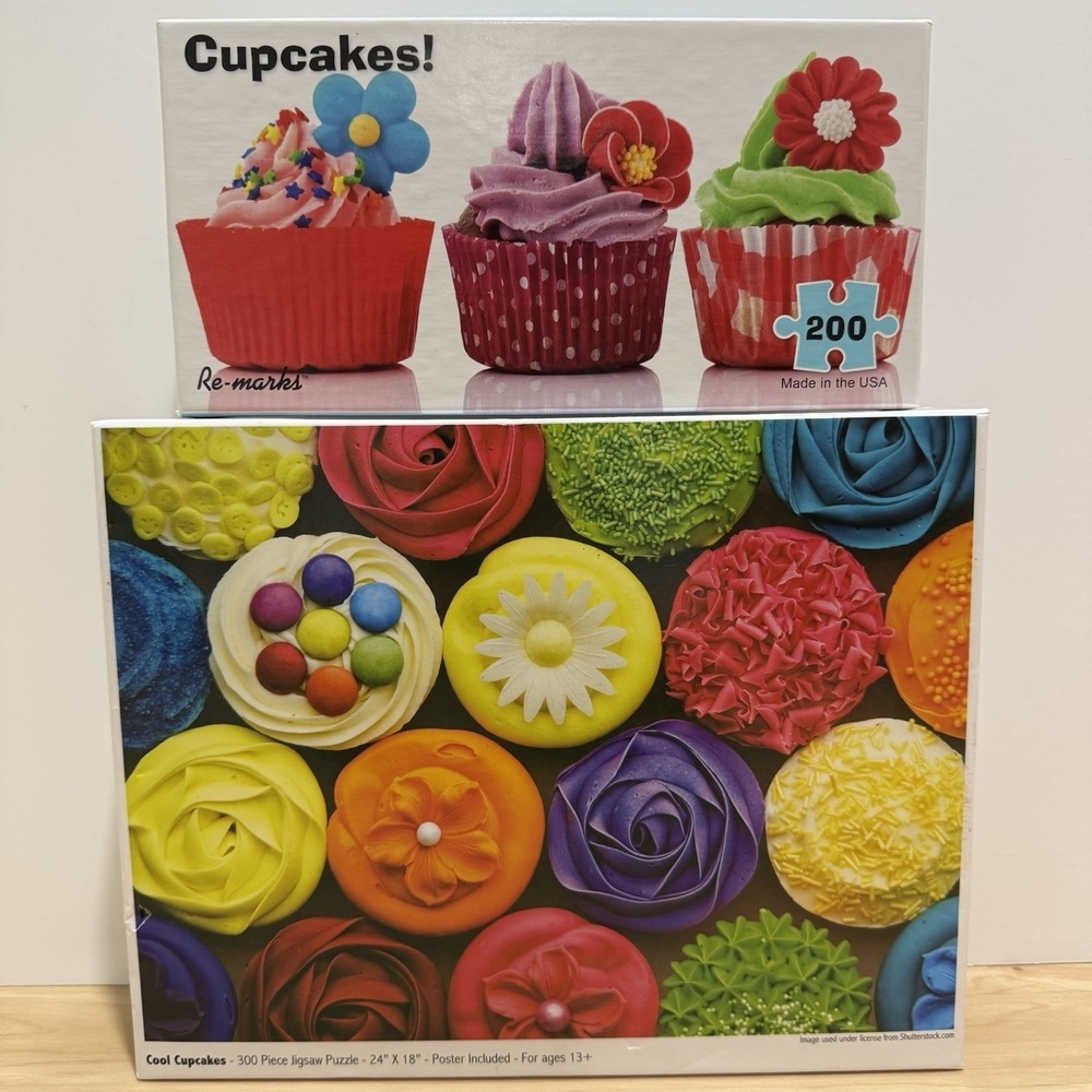 Colorcraft Cool Cupcakes Jigsaw Puzzle 300 Piece w/Poster & Bonus 200 Pc Puzzle